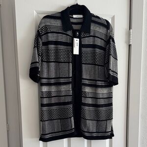 Men's Black and White Checkered Shirt Jacket